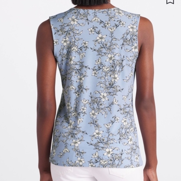 NWOT Karl Lagerfeld Sofia Ruffle Floral Sleeveless Blouse - Picture 3 of 3